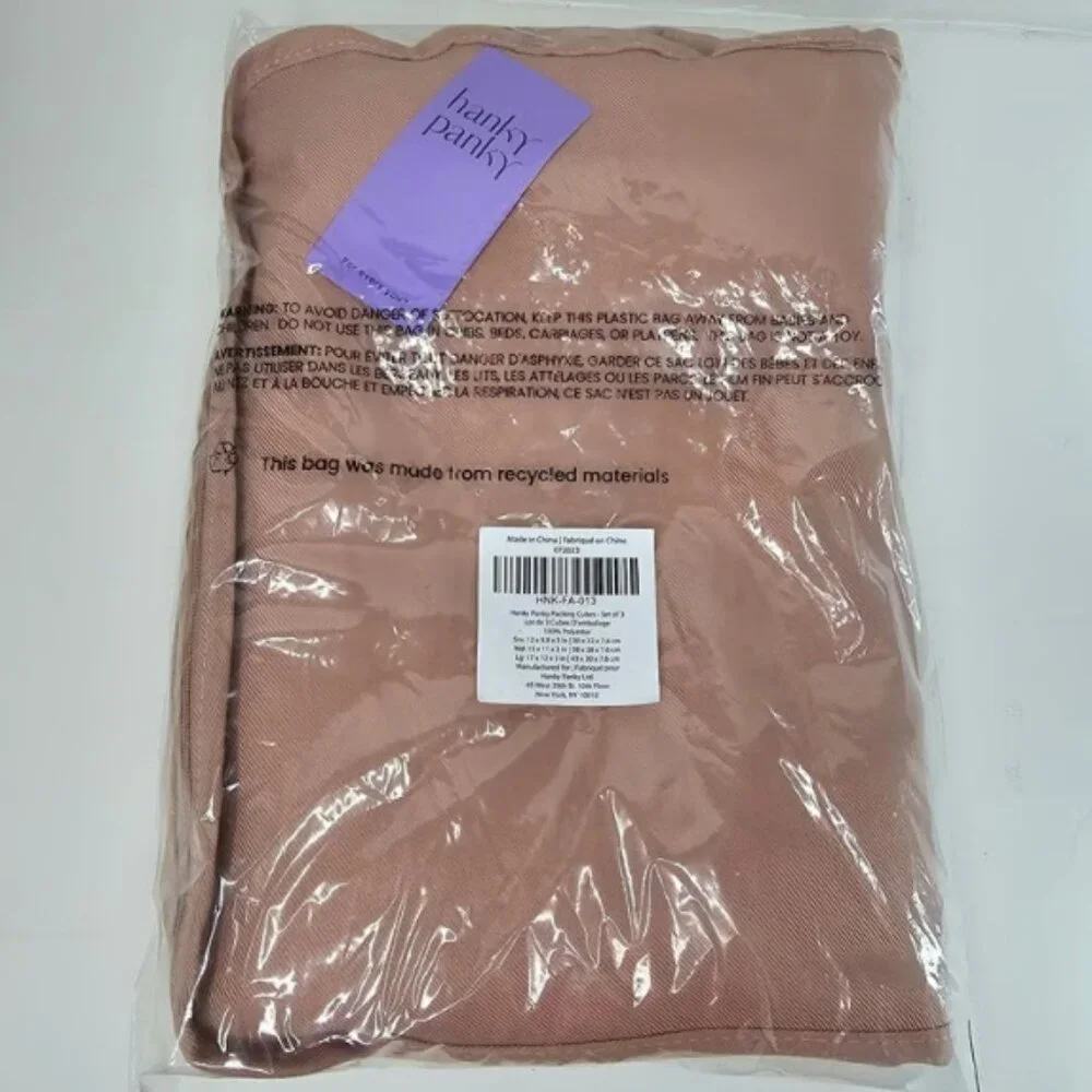 ❣️2/$36 Hanky Panky Set of 3 Packing Cubes Blush Mauve Pink Retail Price $48.00